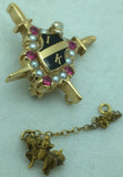 10K Gold Gavel Ionian Guard Knight Patch Fraternal Seed Pin LGB Intercollegiate Knights Fraternity Iona Idaho ? Service Sacrifice Loyalty Blue Vintage