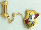 10K Gold Gavel Ionian Guard Knight Patch Fraternal Seed Pin LGB Intercollegiate Knights Fraternity Iona Idaho ? Service Sacrifice Loyalty Blue Vintage