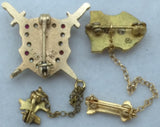 10K Gold Gavel Ionian Guard Knight Patch Fraternal Seed Pin LGB Intercollegiate Knights Fraternity Iona Idaho ? Service Sacrifice Loyalty Blue Vintage