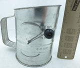 Bromwell's 3 Cup Metal Measuring Sifter Black Knob Vintage Rustic Farmhouse