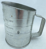 Bromwell's 3 Cup Metal Measuring Sifter Black Knob Vintage Rustic Farmhouse