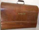 15J Singer Bentwood Wood Dome Case Sewing Machine 160809 Working
