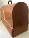 15J Singer Bentwood Wood Dome Case Sewing Machine 160809 Working