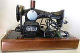 15J Singer Bentwood Wood Dome Case Sewing Machine 160809 Working
