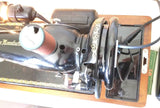 15J Singer Bentwood Wood Dome Case Sewing Machine 160809 Working