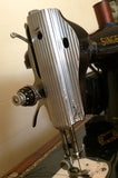 15J Singer Bentwood Wood Dome Case Sewing Machine 160809 Working