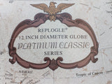 35" Platinum Classic Replogle Tall Floor Stand 12" Globe Bronze Metallic Map Cherry Base