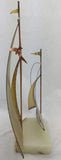 Vintage 13.5" Brass Copper Metal Sail Boat Sailboat Sculpture Marble Base Signed