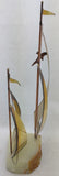 Vintage 13.5" Brass Copper Metal Sail Boat Sailboat Sculpture Marble Base Signed