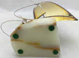 Vintage 13.5" Brass Copper Metal Sail Boat Sailboat Sculpture Marble Base Signed