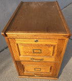 2-Drawer Wood File Cabinet Office Oak Finish Wooden
