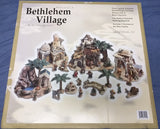 Porcelain Bethlehem Village Nativity Set W 22 Resin Figures 2005 Rare