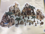Porcelain Bethlehem Village Nativity Set W 22 Resin Figures 2005 Rare