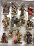 Porcelain Bethlehem Village Nativity Set W 22 Resin Figures 2005 Rare