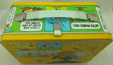 1965 Peanuts Metal Lunch Box 80s Re-Issue Lunchbox Snoopy Charlie Brown School NO THERMOS Yellow