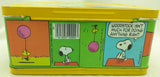 1965 Peanuts Metal Lunch Box 80s Re-Issue Lunchbox Snoopy Charlie Brown School NO THERMOS Yellow