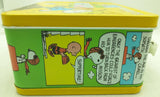 1965 Peanuts Metal Lunch Box 80s Re-Issue Lunchbox Snoopy Charlie Brown School NO THERMOS Yellow