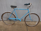 1974 Opaque Blue Schwinn Collegiate Tourist Vintage Cruiser Bike Steel Bicycle