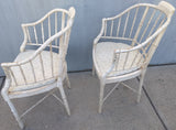 2 Baker Furniture Company English Regency Faux Bamboo Arm Chair