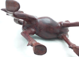 Chinese Horse Carving Wood Glass Eyes Wooden 1946 Stand Vintage Wang Mu Huang