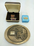 10K ERNST Employee Brass Belt Buckle OC Tanner Pin Home Improvement Hardware Store Rare