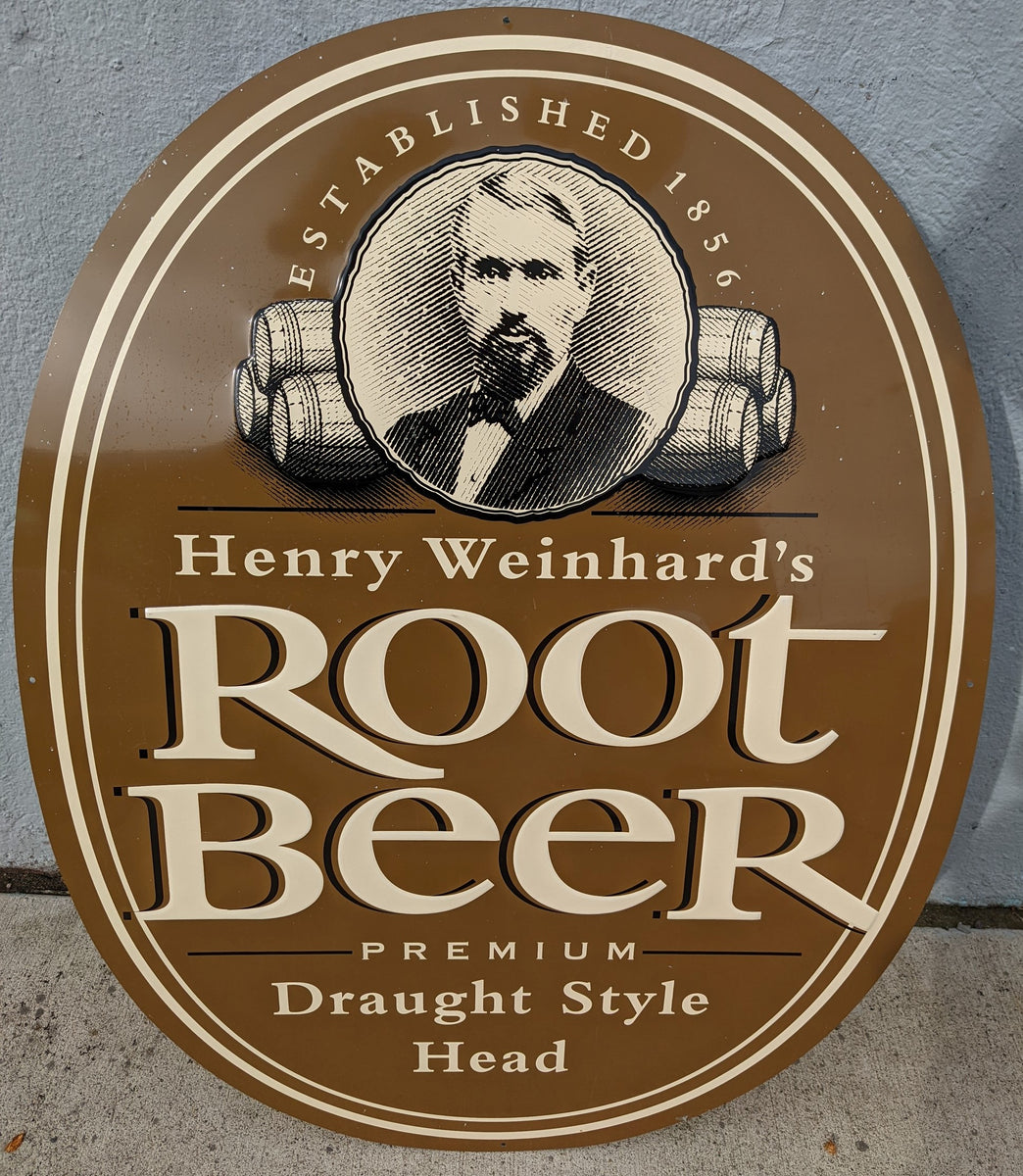 Root Beer Henry Weinhard Sign Tin Modern 33X26 metal repo Draught Styl ...