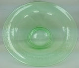 Cambridge Green Vaseline Serving Fruit Console Bowl Pressed Glass Etched Uranium Dish Company Elegant Depression 1920s