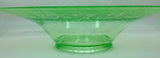 Cambridge Green Vaseline Serving Fruit Console Bowl Pressed Glass Etched Uranium Dish Company Elegant Depression 1920s