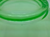 Cambridge Green Vaseline Serving Fruit Console Bowl Pressed Glass Etched Uranium Dish Company Elegant Depression 1920s