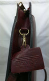 Vintage Denise Leather Briefcase Shoulder Messenger Lawyer Bag burgundy School