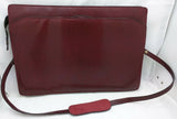 Vintage Denise Leather Briefcase Shoulder Messenger Lawyer Bag burgundy School