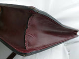 Vintage Denise Leather Briefcase Shoulder Messenger Lawyer Bag burgundy School