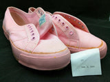 8.5 PINK 1984 LADY VANS DECK Vintage International Canvas Boat Shoes lace-up new