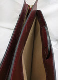 Vintage Denise Leather Briefcase Shoulder Messenger Lawyer Bag burgundy School