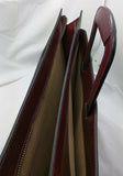 Vintage Denise Leather Briefcase Shoulder Messenger Lawyer Bag burgundy School