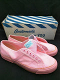8.5 PINK 1984 LADY VANS DECK Vintage International Canvas Boat Shoes lace-up new