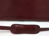 Vintage Denise Leather Briefcase Shoulder Messenger Lawyer Bag burgundy School
