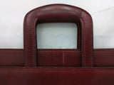 Vintage Denise Leather Briefcase Shoulder Messenger Lawyer Bag burgundy School