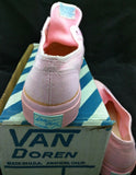 8.5 PINK 1984 LADY VANS DECK Vintage International Canvas Boat Shoes lace-up new