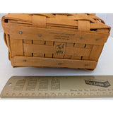 8" 1998 Longaberger Christmas Basket Glad Tidings Woven Wood Holly Fabric Liner Red Trim