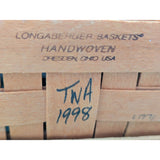 8" 1998 Longaberger Christmas Basket Glad Tidings Woven Wood Holly Fabric Liner Red Trim