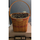 8" 1998 Longaberger Christmas Basket Glad Tidings Woven Wood Holly Fabric Liner Red Trim