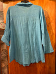 18/20 Light Blue Snap-Up Shirt by Woman Within  18/20 - Size Large