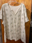 30/32 5X Y2K Floral Print Button-Up Top