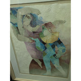 DRAFT MAKE OFFER X40" DANCE Framed Alvar Sunol Allegories Of The Arts Lithograph Embossed Art