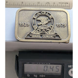 RARE Eagle Brand "Idaho Cement" Brass Belt Buckle 1929-1979 Inkom Hit Line USA Portland