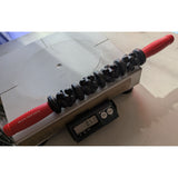 18" Golds Gym Muscle Back Roller Stick Massage Handheld Bar Tool Plastic Red Black