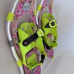 16” LL Bean Kids Snow Shoes Winter Walker Youth Pink Green Girls Adjustable Snowshoes