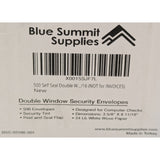 400 Double Window Self-Seal Envelopes Blue Summit Supplies For Checks White Paper