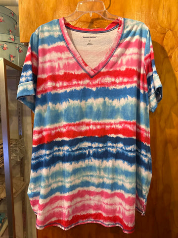 22/24 Woman Within Tie-Dye V-Neck Top
